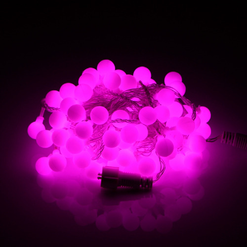 LED 볼(앵두) 96구 연결형 투명선 핑크색 크리스마스 장식 트리조명