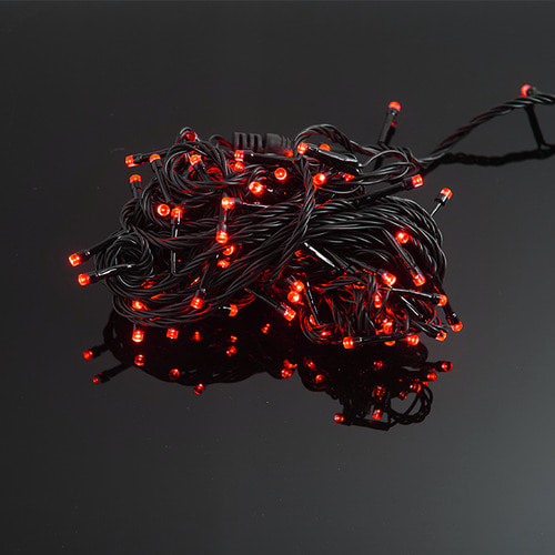 LED 퍼스트 트리구 100구 연결형 검정선 적색 크리스마스 장식 트리조명